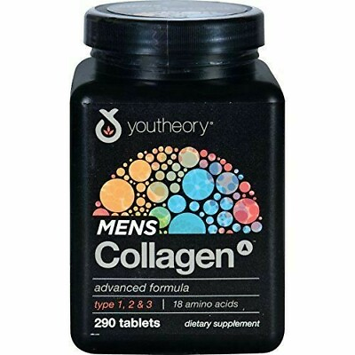 #ad NEW Youtheory Collagen Mens Advanced 290 Tablets Gluten Free 290 tablets $27.41