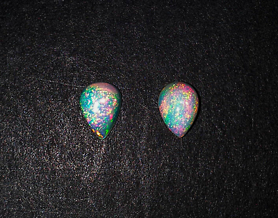 #ad Natural Ethiopian Opal Pear Cabochon Loose Gemstone 2 Pcs 5*7 MM 1 CT $9.71