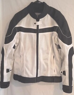 #ad Bilt Ladies Motorcycle Jacket Size Medium Tall Black And White With Armor $44.89