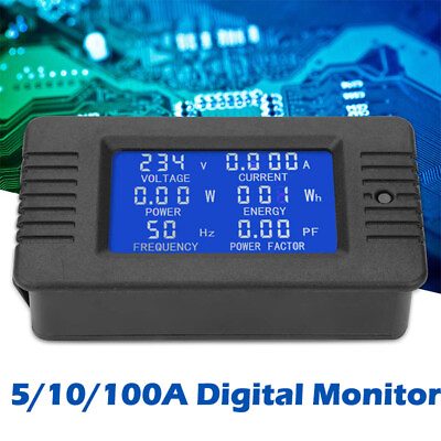#ad 100A AC LCD Digital Volt Watt Power Voltage Meter Monitor KWh Voltmeter Ammeter $27.93