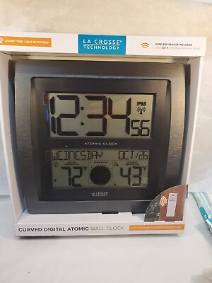 #ad La Crosse Technology Curved Digital Atomic Wall Clock $54.95