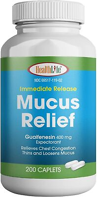 #ad Mucus Relief Guaifenesin Caplets 400 Mg Immediate Release Fast Acting USA $14.98