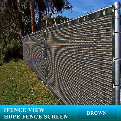 #ad Ifenceview 6 FT High Brown Fence Privacy Wind Screen Mesh Panels Railing Balcony $186.99
