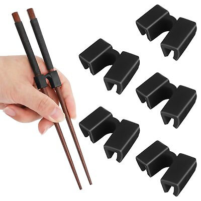#ad 5 Pieces Reusable Chopsticks Helpers Training Chopstick Hinges Connector Prac... $12.80