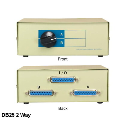 #ad Kentek 2 Way DB25 Manual Data Transfer Switch Box Rotary Parallel PC Printer $40.42