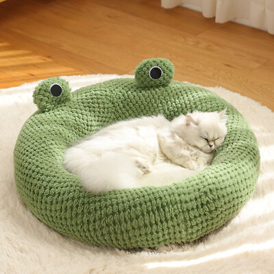 #ad Pet Cat Dog Nest Little Frog Series Warm Plush Mat Autumn Winter Pet House Full $34.99