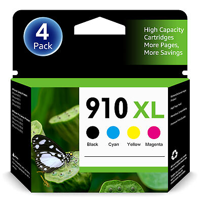 #ad 4 Pack 910XL Ink for HP OfficeJet Pro 8020 8028 8025 OfficeJet 8022 8010 Printer $26.99