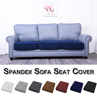 #ad 1 2 3 4 Seater Stretch Sofa Cushion Covers Elastic Couch Seats Slipcover Grey $24.29