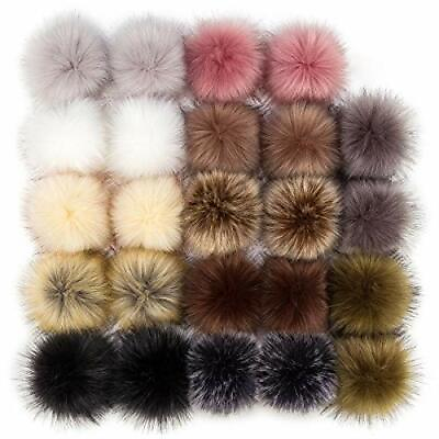 #ad Faux Fur Pom Pom Balls Fur Fluffy Pompom Ball with Assorted Colors $12.92