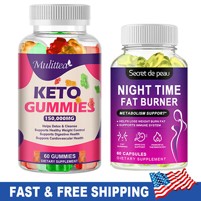 #ad Keto ACV Gummies Diet Weight Loss Night Time Fat burner Appetite Suppressant $11.19