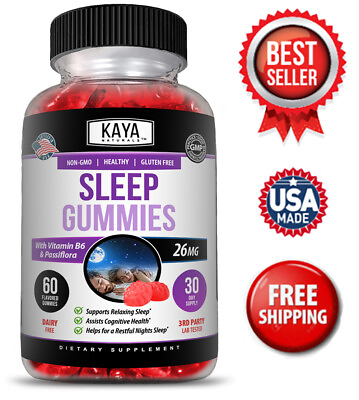 #ad Sleep Gummies 60ct Fall Asleep Fast and Stay Asleep Sleeping Aid Gummy $9.98