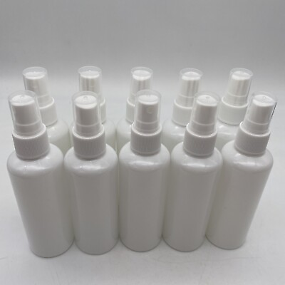 #ad 10 PCS Empty Plastic Spray Bottle Travel White Perfume Atomizer 100ml 3.4oz Lot $7.99