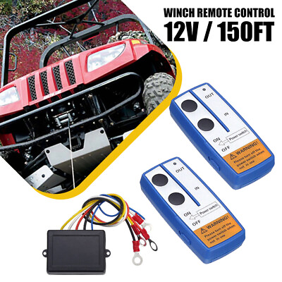 #ad DC12V Wireless Winch Remote Control Kit 150ft For Car ATV SUV UTV Truck Blue $17.99