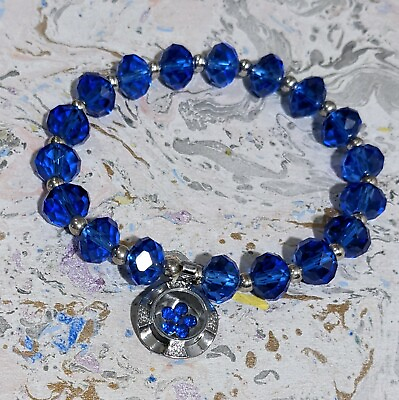 #ad Birthstone Bracelet Blue Bracelet for Women Beaded Stretch September $8.95