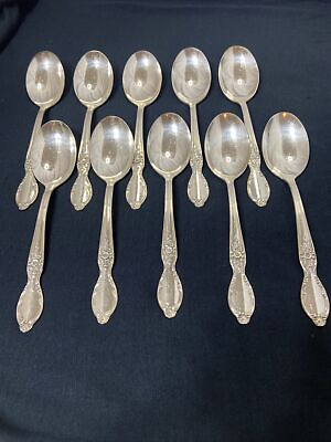 #ad WM ROGERS amp; SON VICTORIAN ROSE SILVERPLATE 10 Pc. TABLESPOONS $17.00