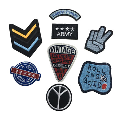 #ad Embroidered Badges Badge Appliques Diy Patches Iron On Clothing Badges $9.20