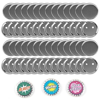 #ad HTVRONT Blank Button Making Supplies 100 Pcs Metal Button Pins for Button M... $20.50