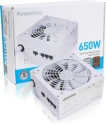 #ad 650W Power Supply Semi Modular 80 plus Bronze Certified ATX PSU Active PFC SL... $99.99