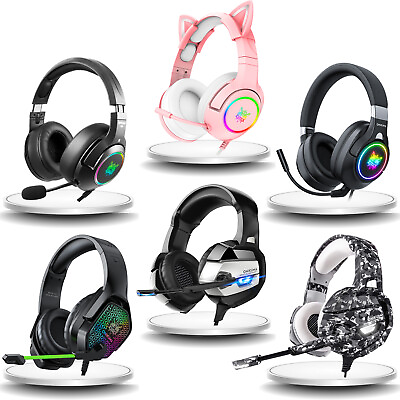 3.5MM Gaming Headset for PS4 Xbox One Mic LED Stereo Sound PC Computer Headphone $50.99