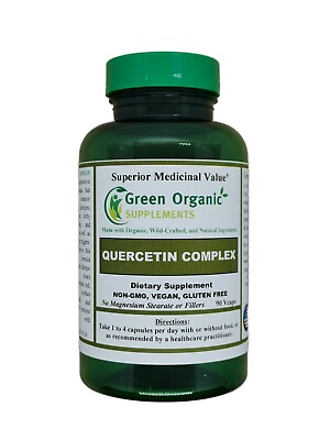 #ad Green Organic Supplements#x27; Quercetin Complex 90 VCaps High Absorbable Non GMO $24.98