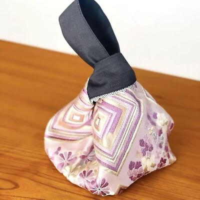 #ad Obi Bag Kimono Remake Purple Embroidery $68.73