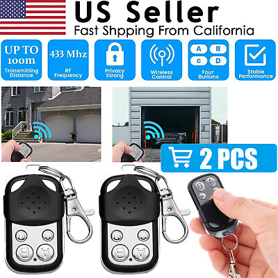 #ad 2x Universal Electric Cloning Remote Control Key Fob 433MHz For Gate Garage Door $8.11