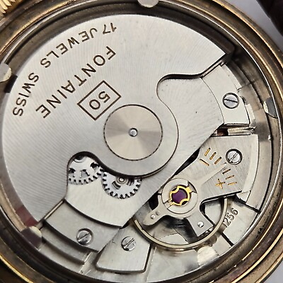 #ad Vintage FONTAINE men#x27;s automatic watch swiss ETA 1256 17Jewels 1950s $145.00
