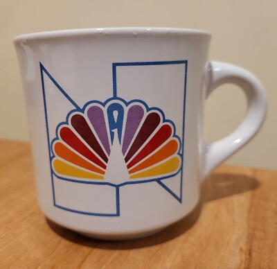 #ad NBC Peacock Small 3.25quot; Coffee Mug Cup PAPEL Television Station MEDIA $9.99