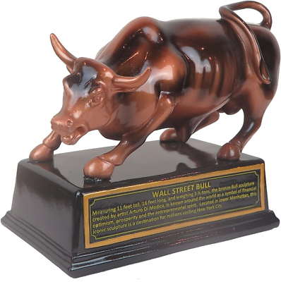 #ad Official Licensed Bronze Wall Street Bull Stock Market NYC Figurine Statue with $17.76