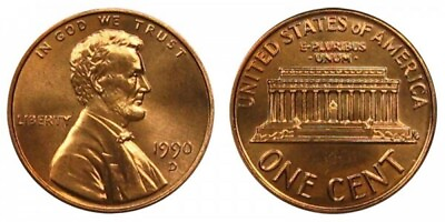 #ad 1990 D Lincoln Penny Uncirculated $1.49