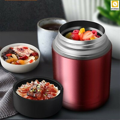 #ad Thermos Lunch Box Stainless Steel Portable Food Soup Containers Vacuum Flasks $44.30