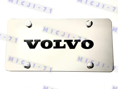 #ad Volvo Front Heavy Duty Vanity Mirror Stainless Metal License Plate Tag $45.99