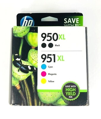 #ad 5 PACK HP GENUINE 950XL Black amp; 951XL Color Ink OFFICEJET PRO 8630 SEALED Box $134.95