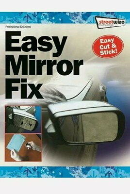 #ad CAR WING DOOR MIRROR REPAIR KIT STICK ON EASY MIRROR FIX 8quot;x5quot; SELF ADHESIVE GBP 6.99