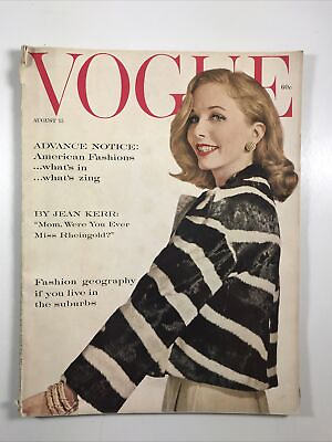#ad Vogue Magazine August 15 1959 Fashion Make up 1950s Brooke Hayward $39.96