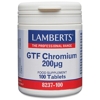 #ad Lamberts GTF Chromium 200ug as Picolinate tablets 100 BBE 07 2025 $46.72