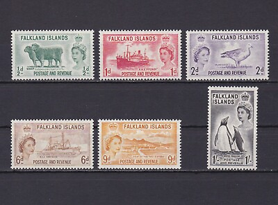 #ad FALKLAND ISLANDS 1955 SG# 187 192 CV £40 ships birds MLH $20.00