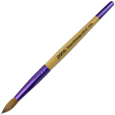 #ad Pure Kolinsky Hair Acrylic Nail Brush round Shape Purple Ferrule with Beige Wo $58.98