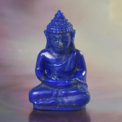 #ad Sculpture of the Buddha Natural Blue Lapis Lazuli Gemstone Carving 7.80 cts $116.00