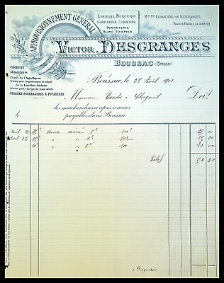 #ad Invoice Boussac.Victor Desgranges.Supply General.1903 $16.65