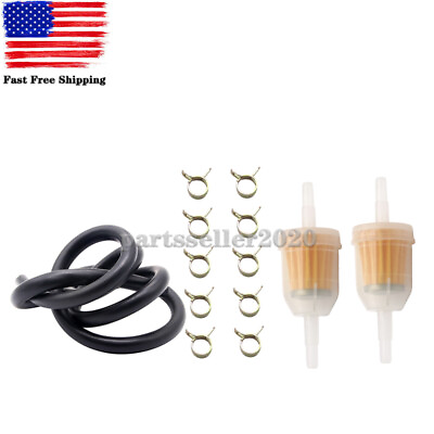 #ad 1x Meter 6 Foot ¼ Fuel Line 2x 1 4 amp; 5 16 Fuel Filter 10X 2 5quot; ID Hose Clamps $13.99