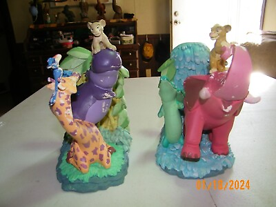 #ad Rare Disney Lion King Hakuna Matata Simba Bookends Figurines $125.00