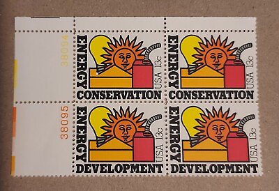 #ad US 1547 13 Cent Energy Conservation Plate Block MNH OG 1974 $1.25