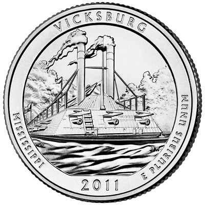 #ad 2011 D Vicksburg NP Quarter. ATB Series Uncirculated From US Mint roll. $2.39