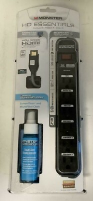 #ad NEW Monster Essentials Bundle 140592 00 Surge Protector HDMI Cable Screen Clean $37.00