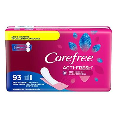 #ad Carefree Acti Fresh Body Shape Pantiliners Extra Long Unscented 93 Count $10.83