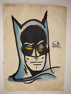 #ad Bob Kane Painting Drawing Vintage Sketch Paper Signed Stamped $99.98
