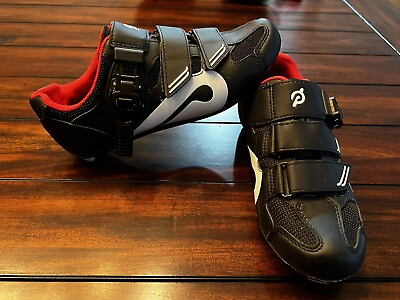 #ad Peloton Cycling Bike Shoes Size 38 Women’s 7 No Cleats Black Red $35.00