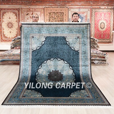 #ad 6x9ft Sofa Hand Knotted Area Rug Living Room Handcraft Silk Carpet TJ701A $4500.00