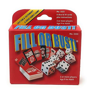 #ad Fill Or Bust Dice Card Game Bowman Games 2222 Family Party Fast Press Your Luck $11.50